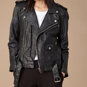 Deadwood Classic Leather Biker Jacket sz 38